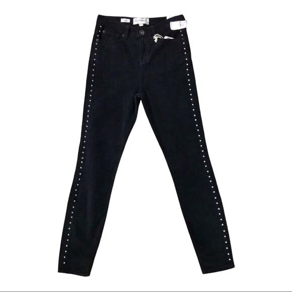 Band of Gypsies NWT Skinny Jeans Black & Silver Studded Velveteen Lola - Picture 6 of 10